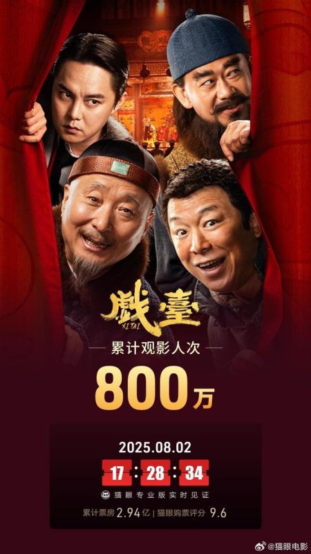 《戏台》自上映以来，短短9天内便吸引了超过800万人次走进影院观看。-哈撒资源分享网