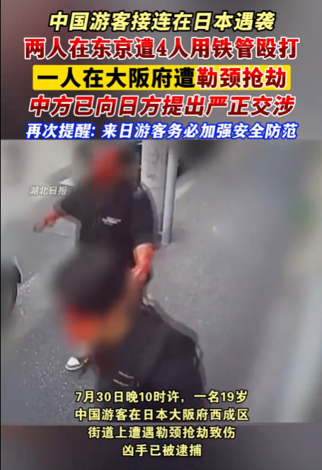 近期，在大阪地区发生针对中国游客的袭击事件。对此，我国驻日本大使馆已向日本方面进行了严肃交涉。-哈撒资源分享网